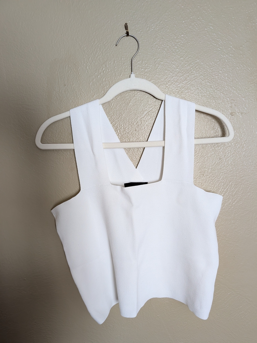 House of Harlow 1960 White Square-Neck Crop Tank
